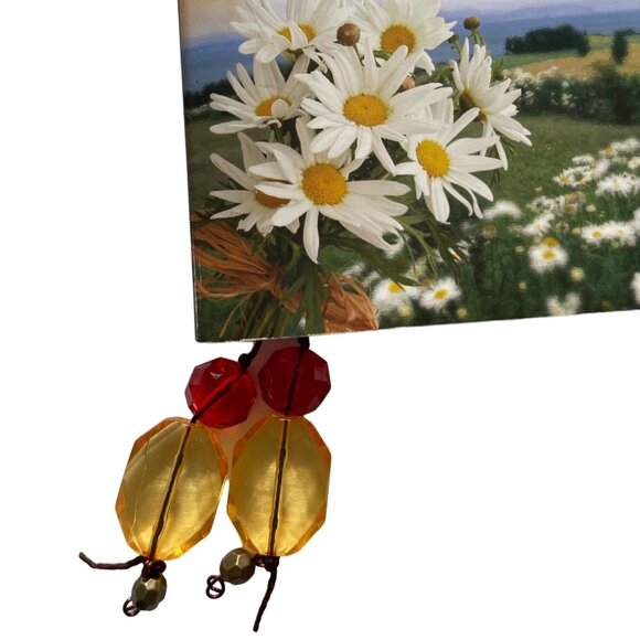 Beaded Luxury Bookmark Handmade Dangle Charm Red Gold 25 in Book Thong u - Picture 5 of 5